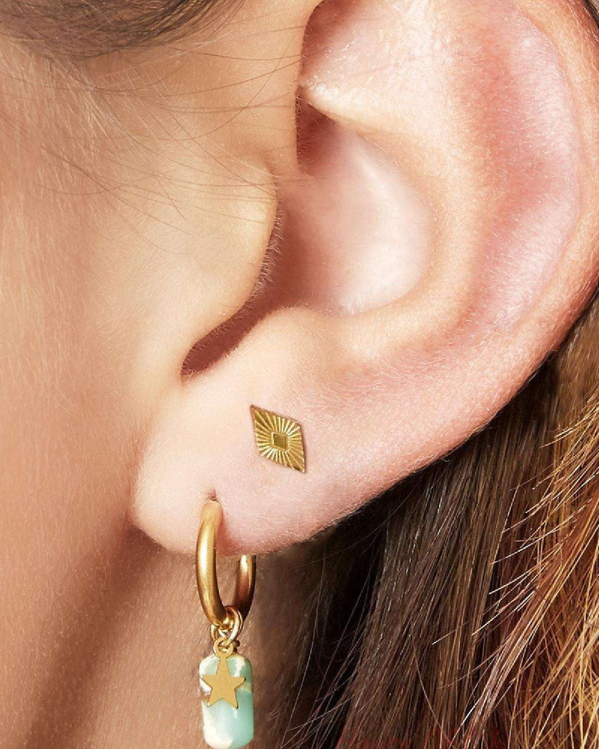 Earrings Small Copper Gold Color Stainless Steel
