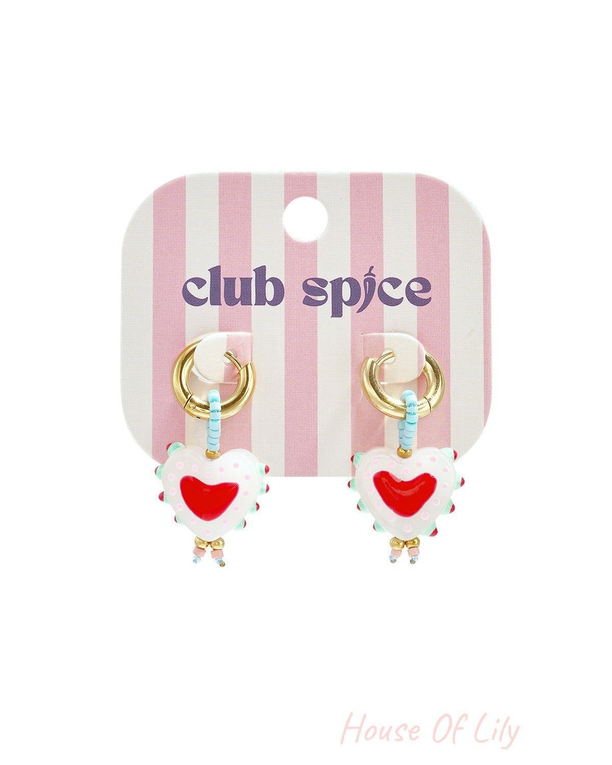 Charming Pink Heart Beads Earrings for Women
