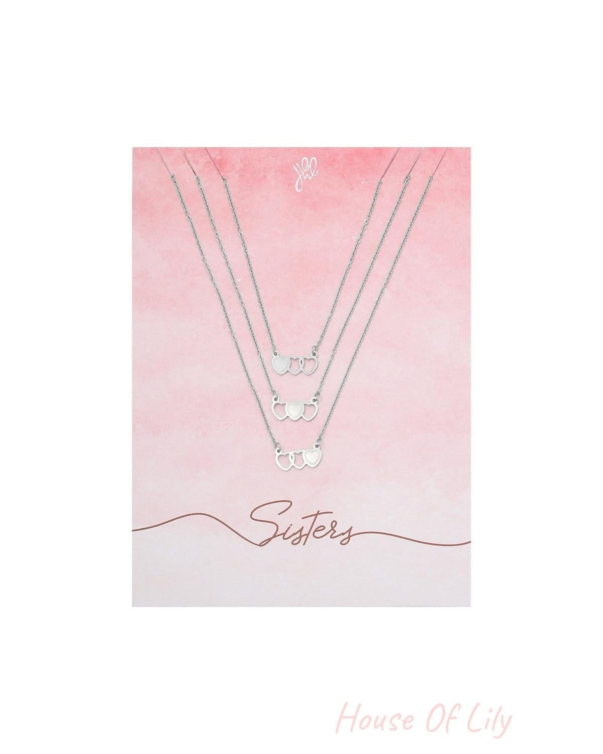 Necklace Three SisterS Gold Color Stainless Steel