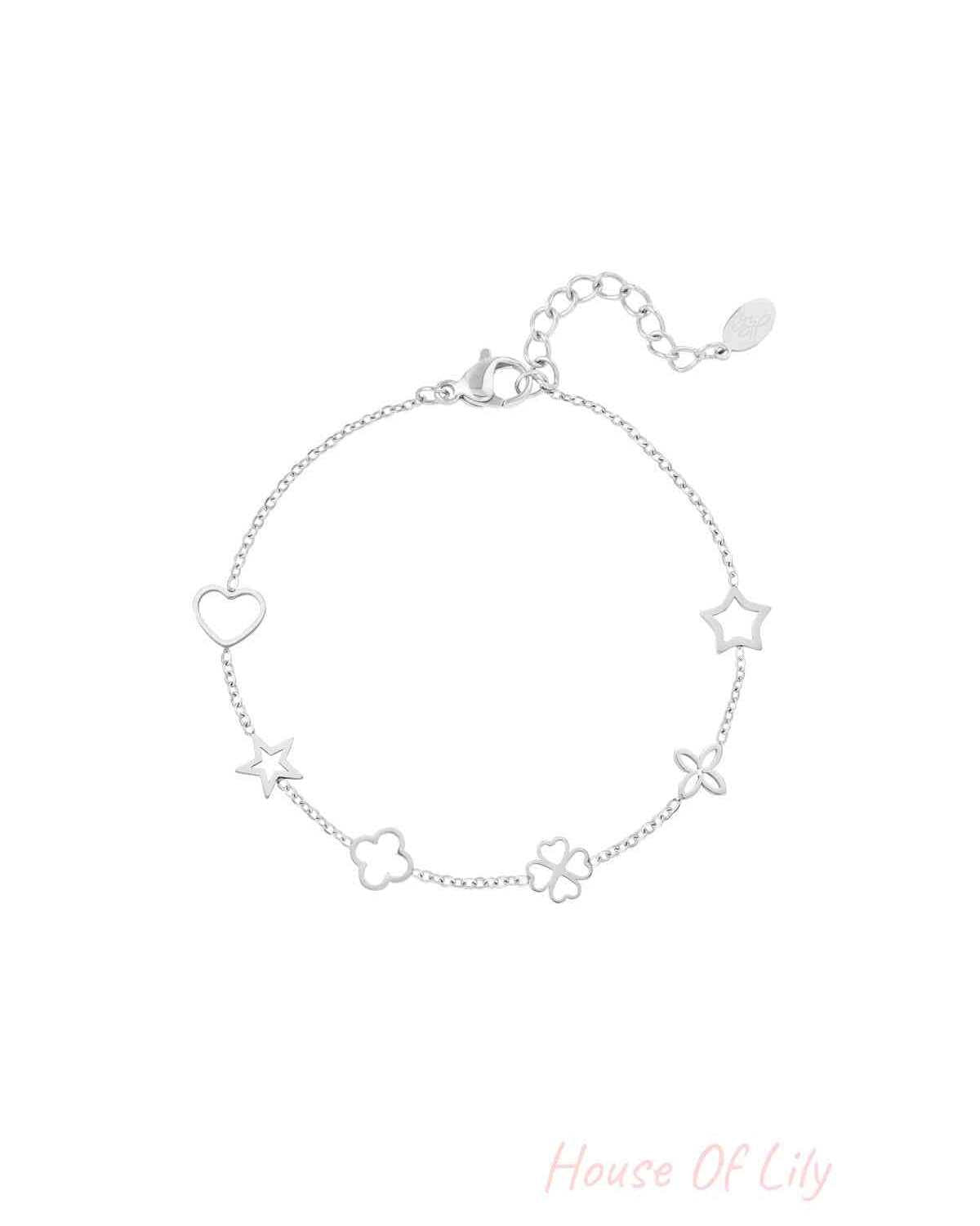 Bracelet with figures Gold Color Stainless Steel