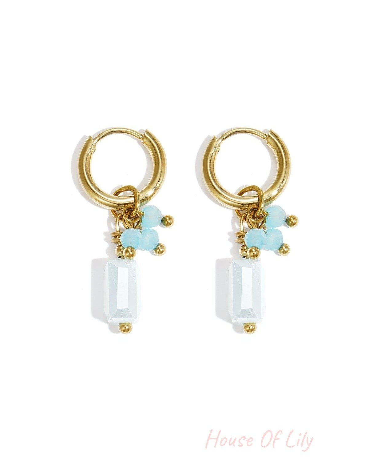 Earrings with colorful charms