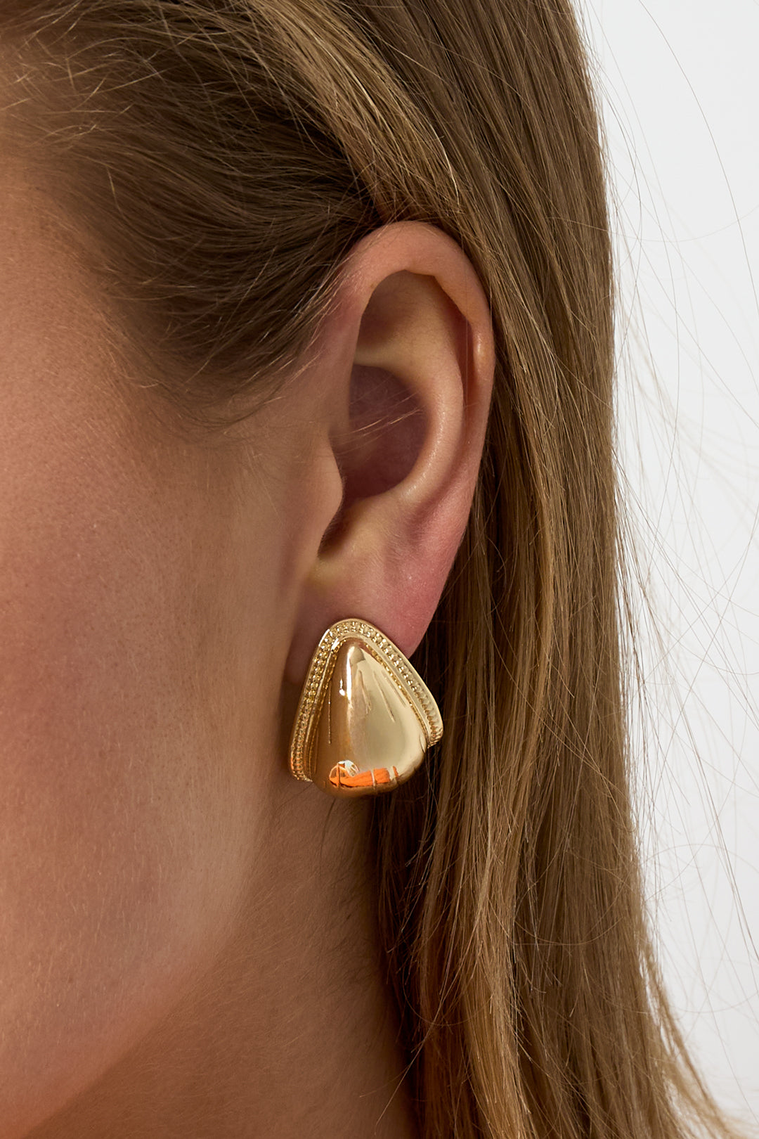 Gold Droplet Statement Studs