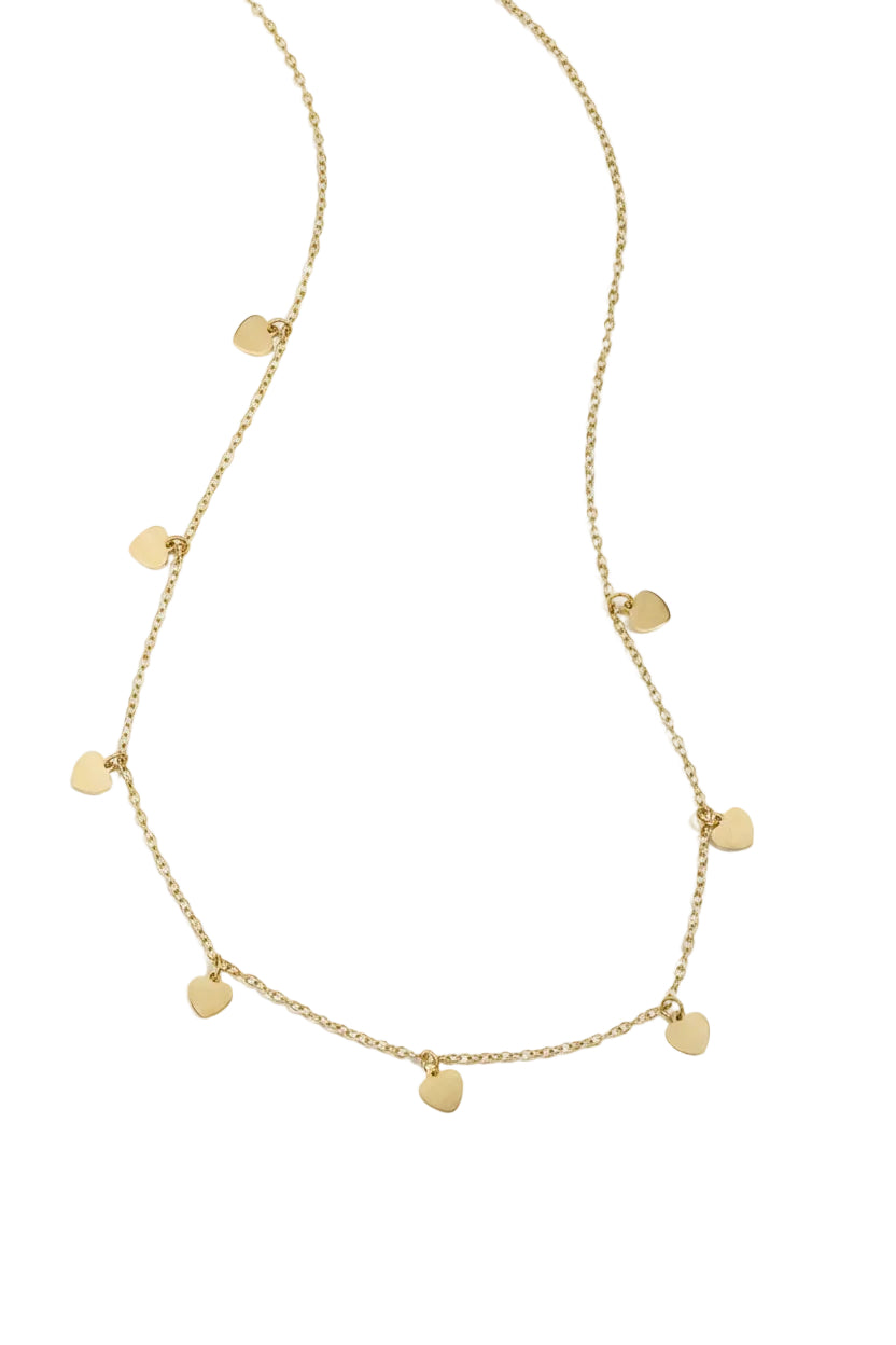 simple necklace with heart pendants
