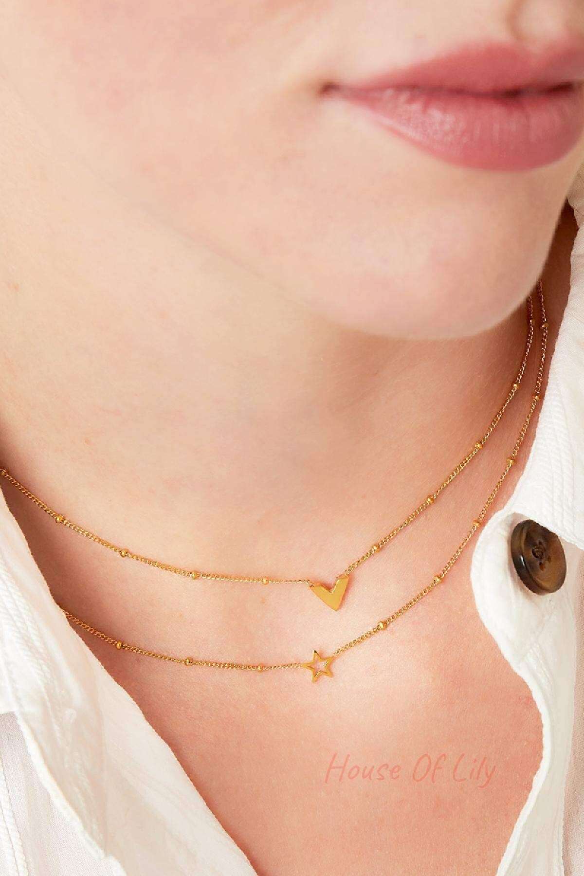 stainless steel v necklace 