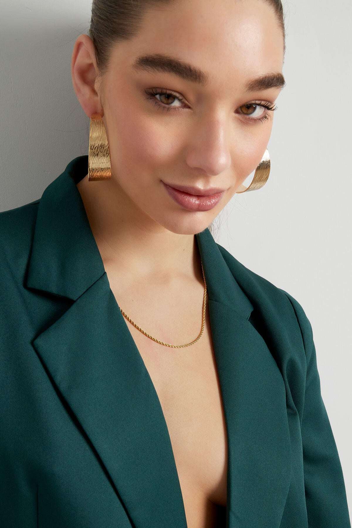 necklace twisted thin - Gold color-2.0mm