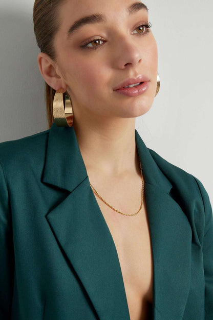necklace twisted thin - Gold color-2.0mm