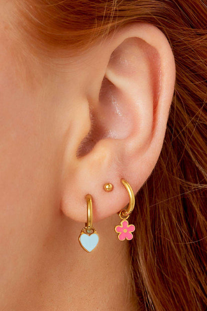 Stainless Steel Colorful Flower Earrings Stainless Steel