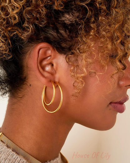 stainless steel earrings hoops small