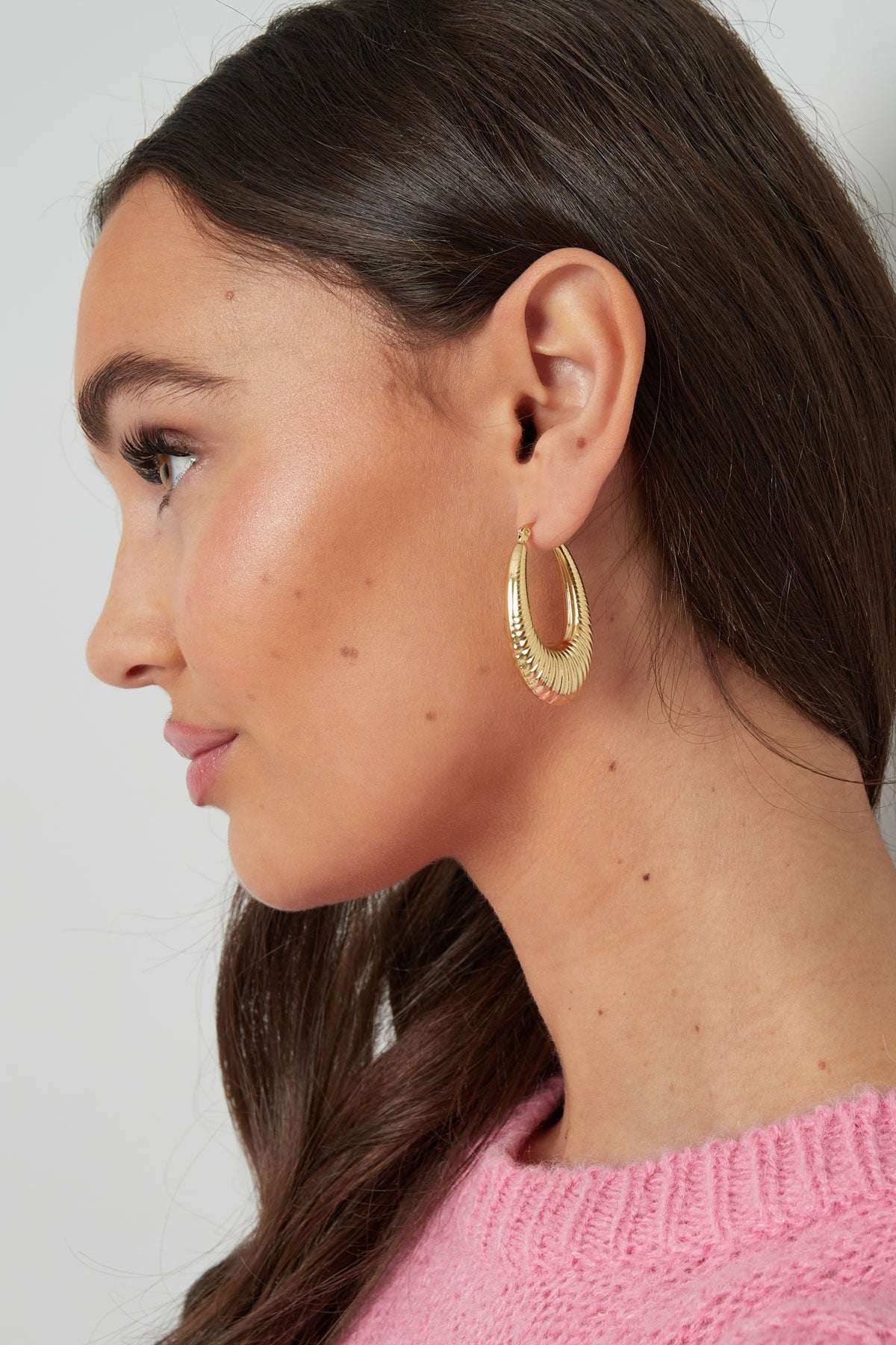 stainless steel geometric oval earrings