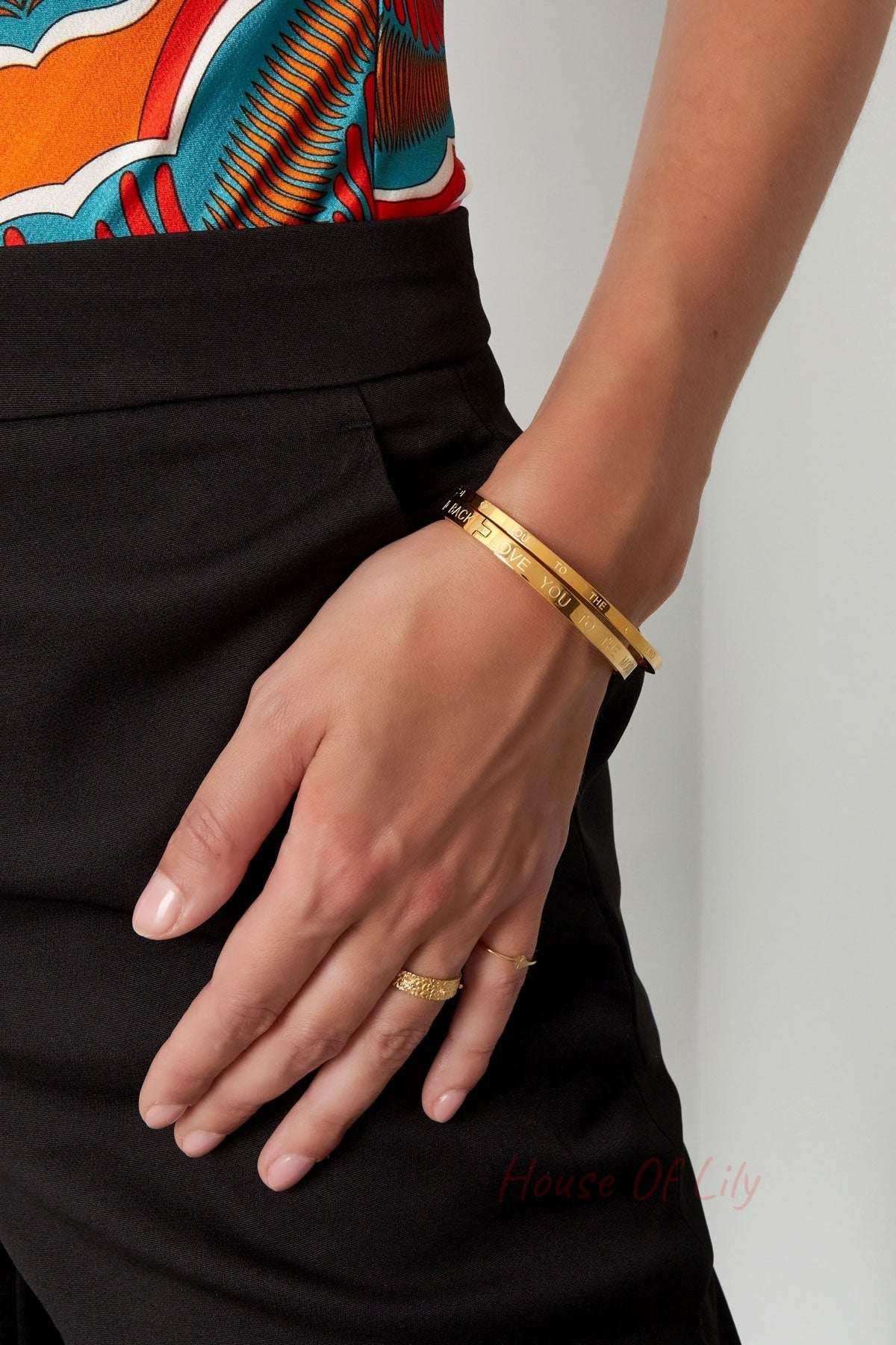 slave bracelet love you to the moon and back small