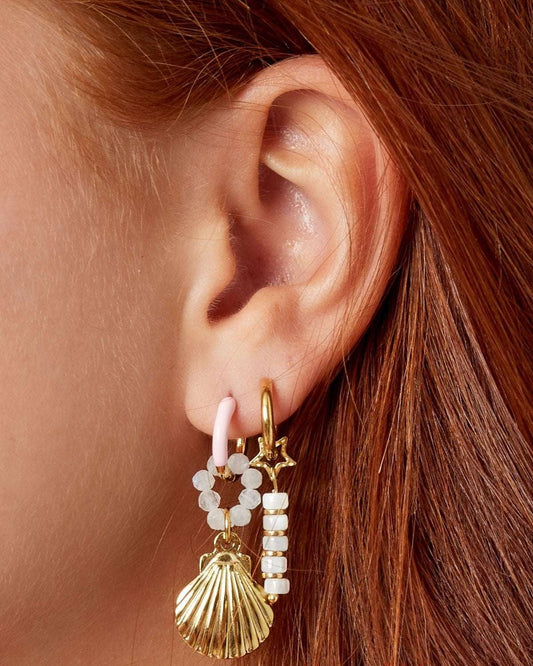 Star earrings with beads