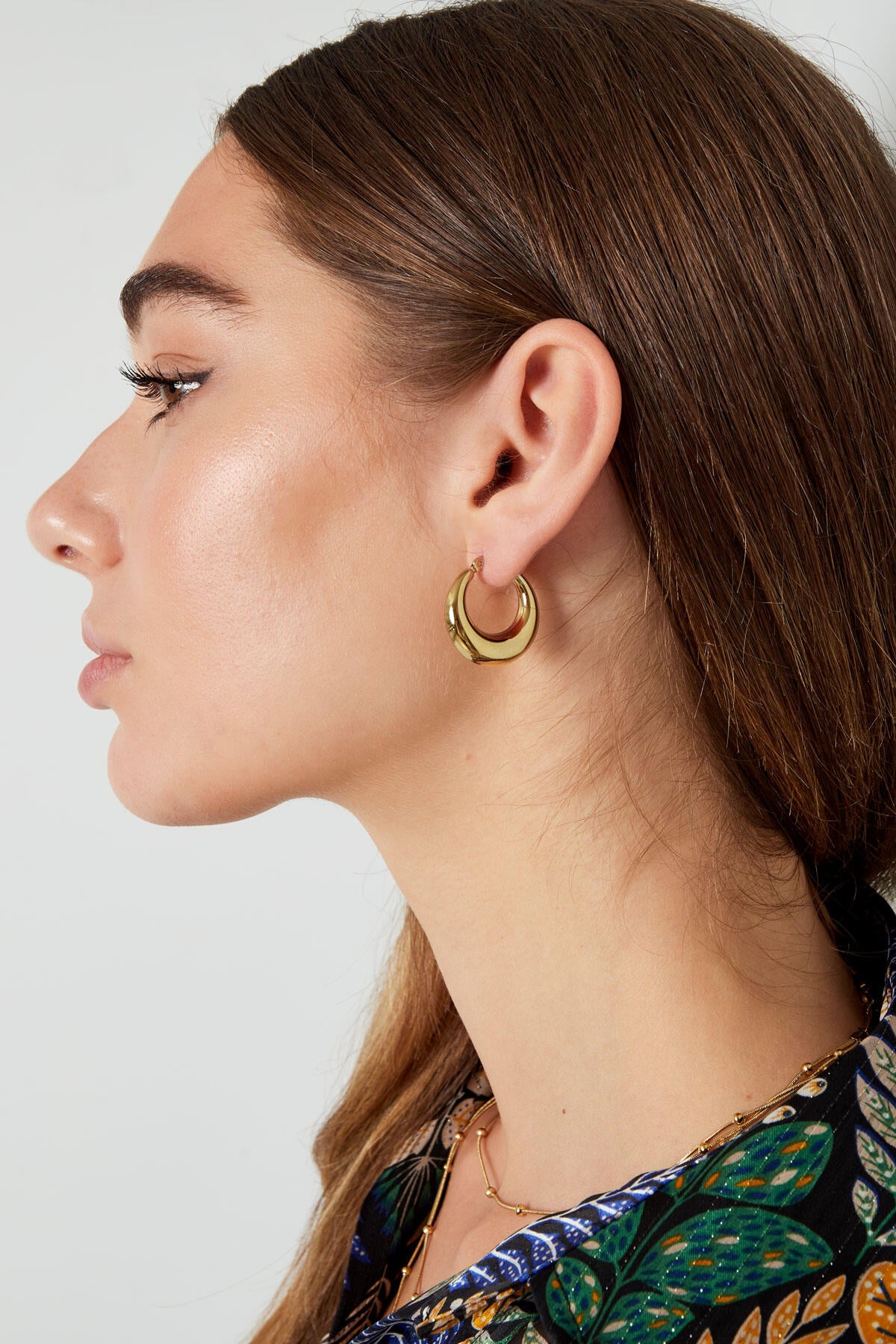 Stylish Stainless Steel Hoop Earrings - Silver & Gold