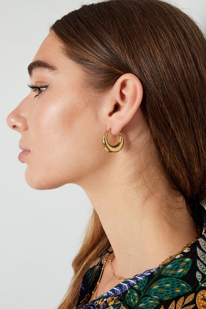Stylish Stainless Steel Hoop Earrings - Silver & Gold
