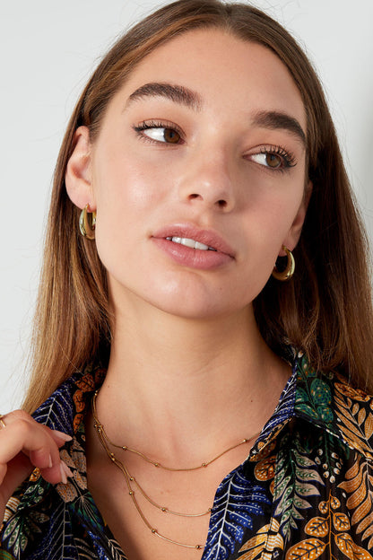 Stylish Stainless Steel Hoop Earrings - Silver & Gold