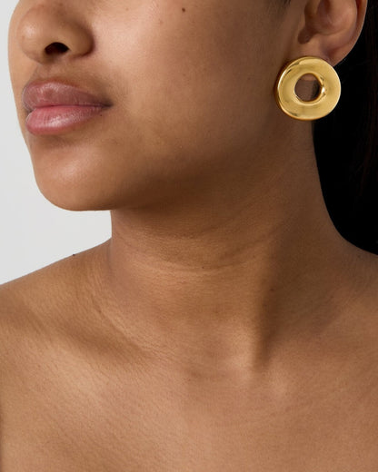 Statement earrings in a donut shape