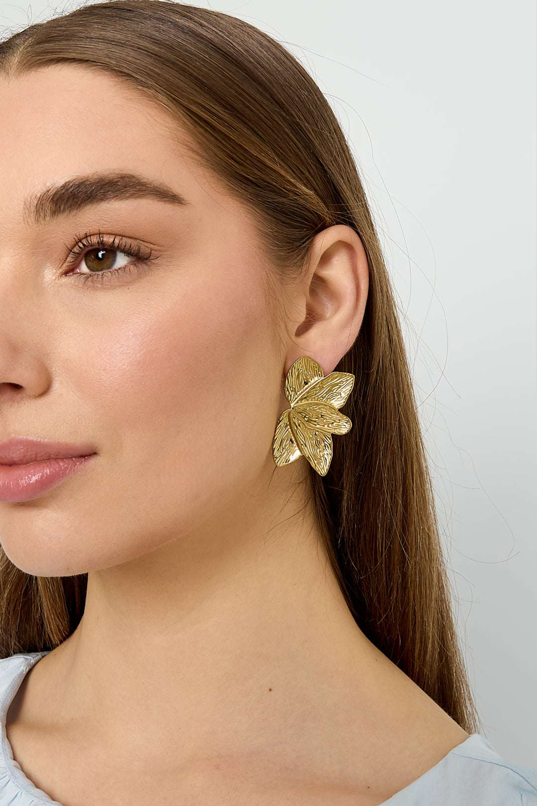 Stainless Steel Stud Earrings leaf Casual Daily Simple Series Women's jewelry