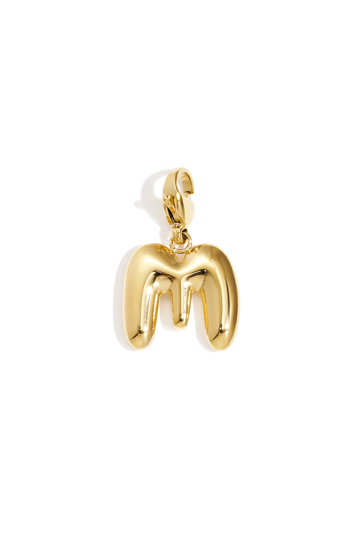 Single gold tone letter N alphabet charm with lobster clasp