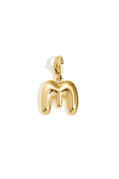 Single gold tone letter N alphabet charm with lobster clasp