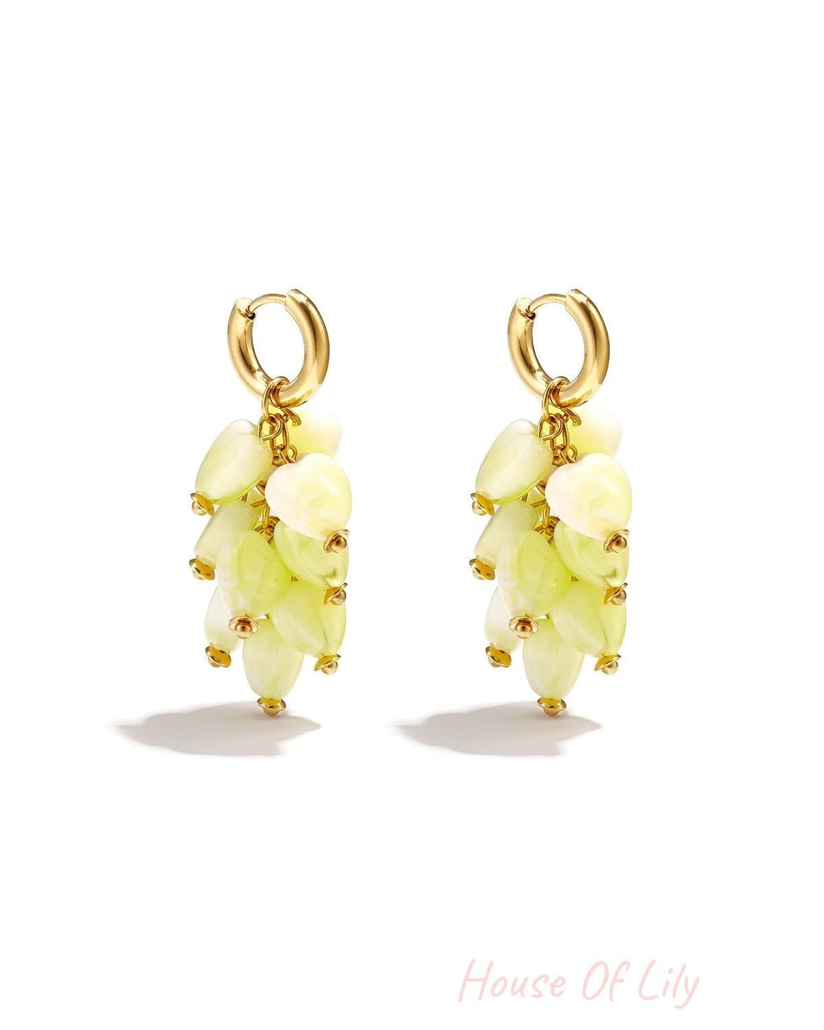 Stylish Heart Beads Earrings for Women Spring/Summer
