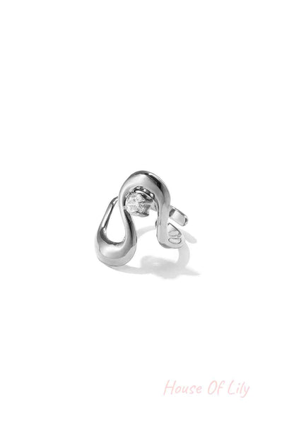 Elegant Adjustable Rhinestone Ring - Silver & Gold