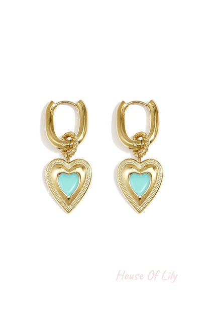 Stylish Heart-Shaped Drop Earrings for Everyday Wear
