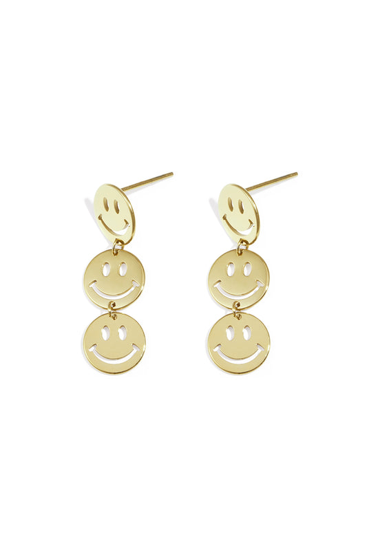 Stainless Steel Dangle Earrings Smiling face Casual Daily Simple Series Women's jewelry