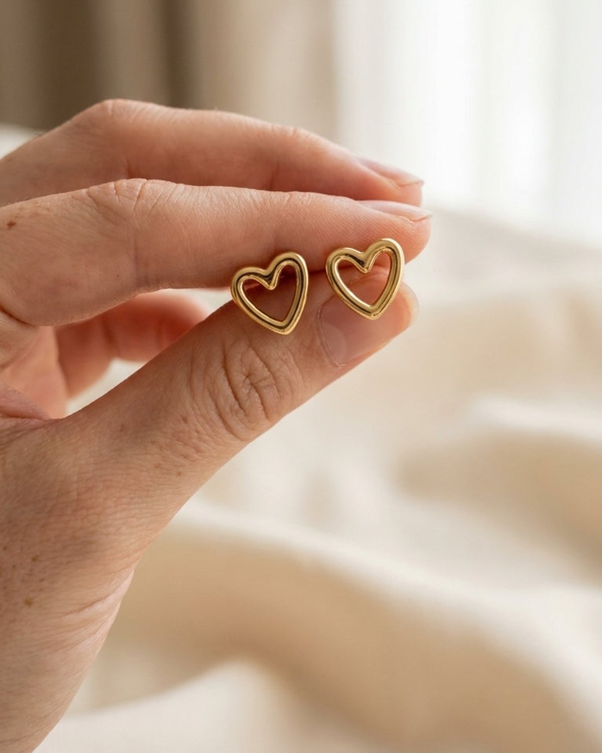 Chunky Heart Stud Earrings