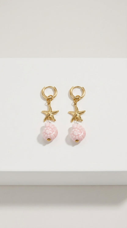 Elegant Shell & Starfish Drop Earrings for Beach Lovers