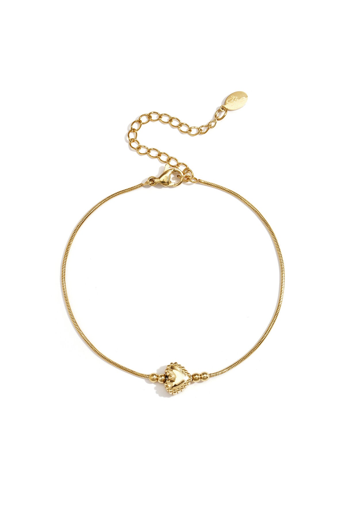 Minimalist bracelet with decorated heart