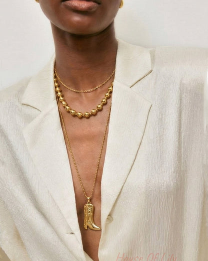 Elegant Gold-Color Long Necklace for Casual Wear