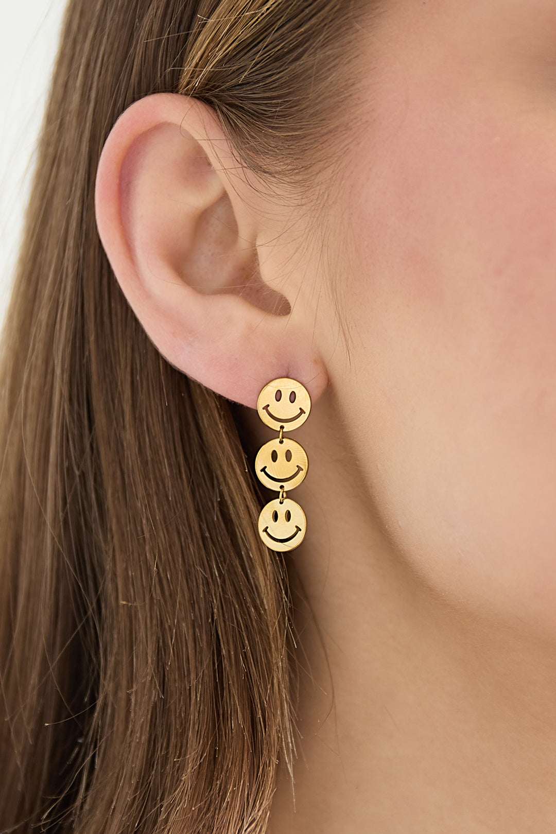 Stainless Steel Dangle Earrings Smiling face Casual Daily Simple Series Women's jewelry