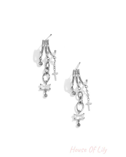 Elegant Cross Drop Earrings - Luxurious & All Fit