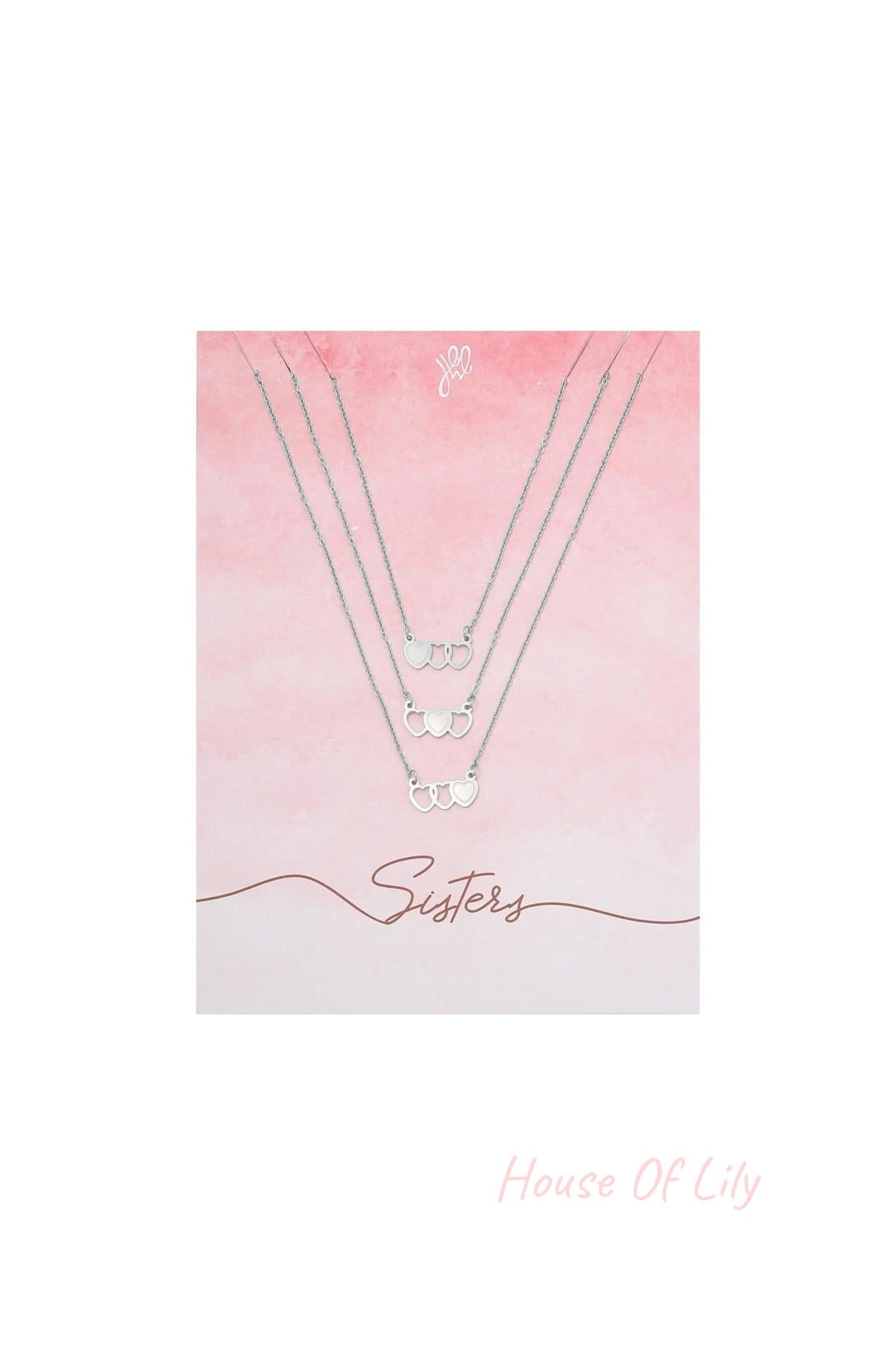 Necklace Three SisterS Gold Color Stainless Steel