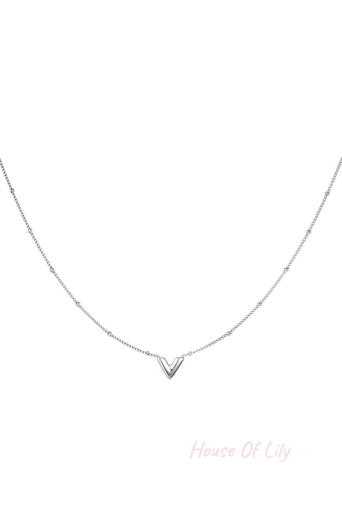stainless steel v necklace 