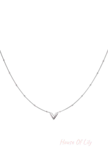 stainless steel v necklace 
