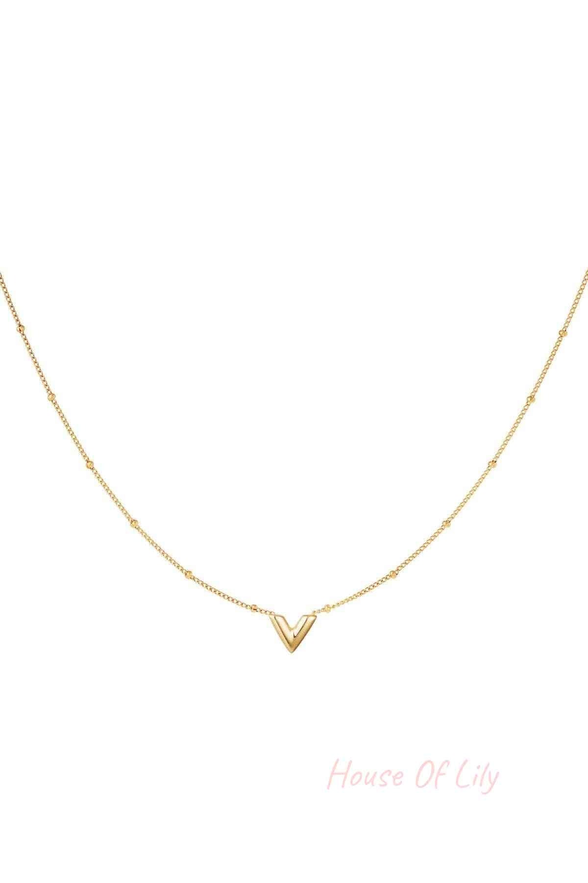 stainless steel v necklace 