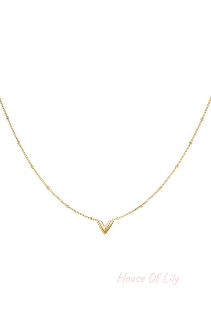 stainless steel v necklace 