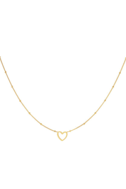 Minimalistic necklace open heart Gold Color Stainless Steel