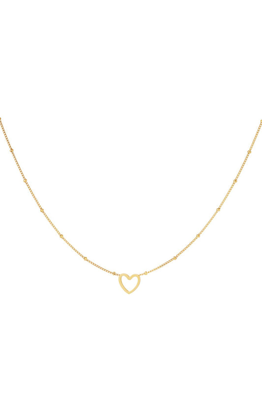 Minimalistic necklace open heart Gold Color Stainless Steel