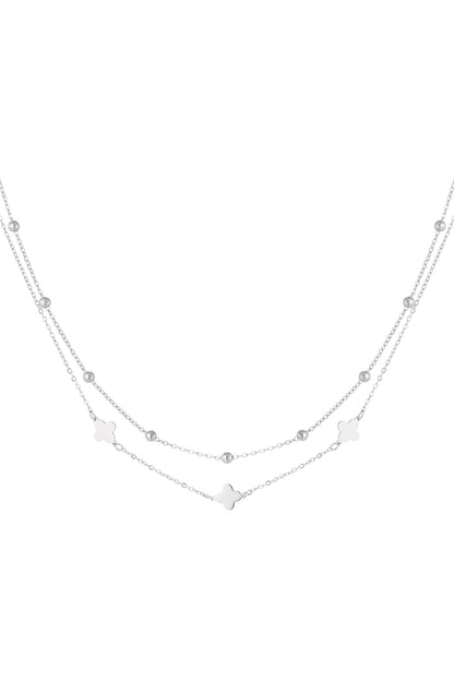 necklace double clover/balls