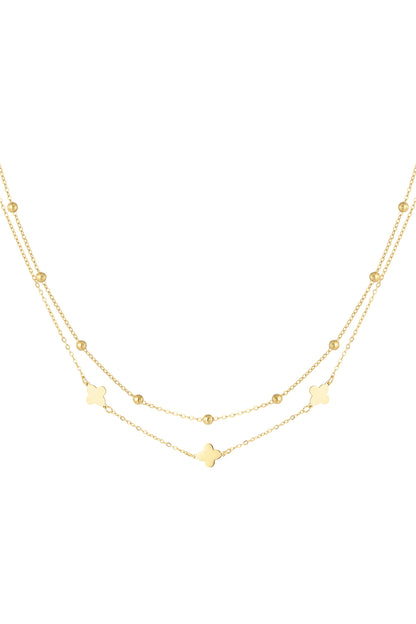 necklace double clover/balls