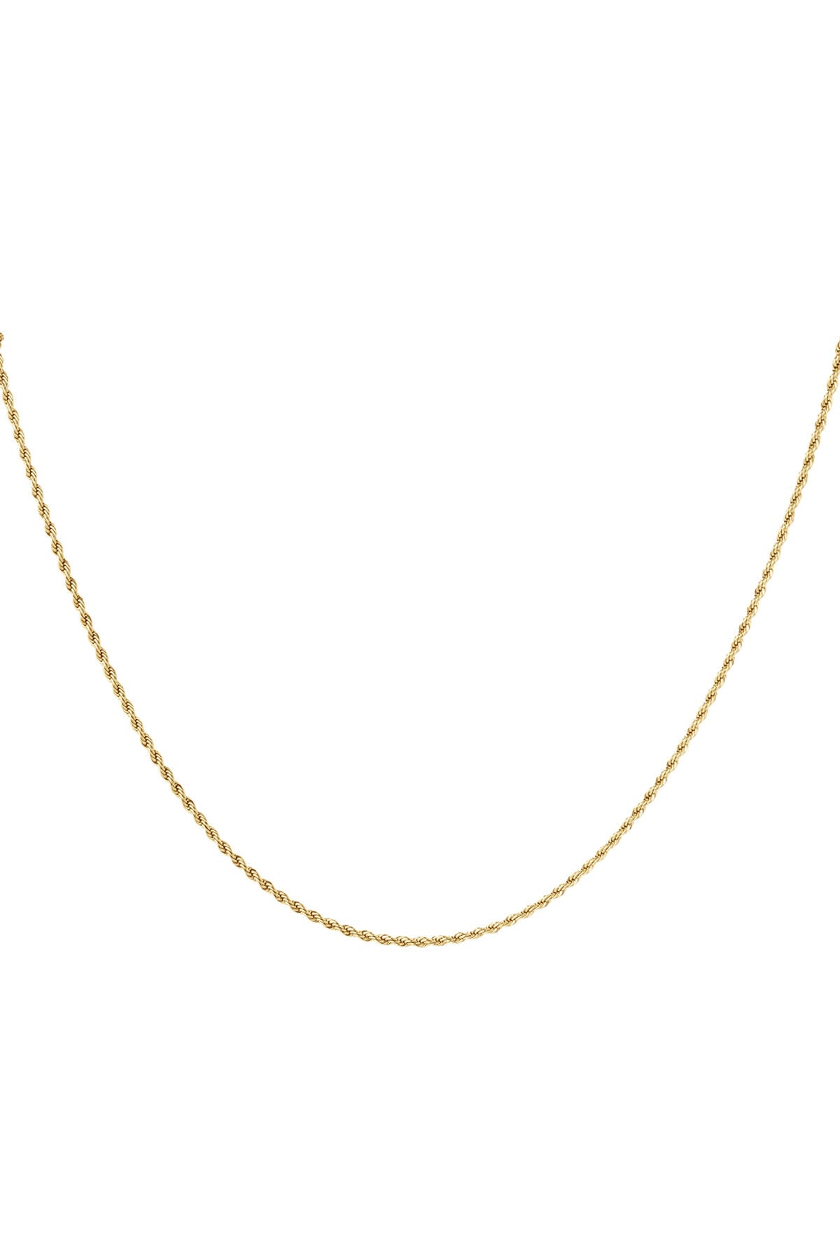 necklace twisted thin - Gold color-2.0mm