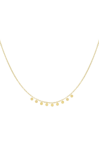 Simple necklace with round pendants - Silver Color color