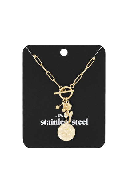 sleeping rose charm necklace