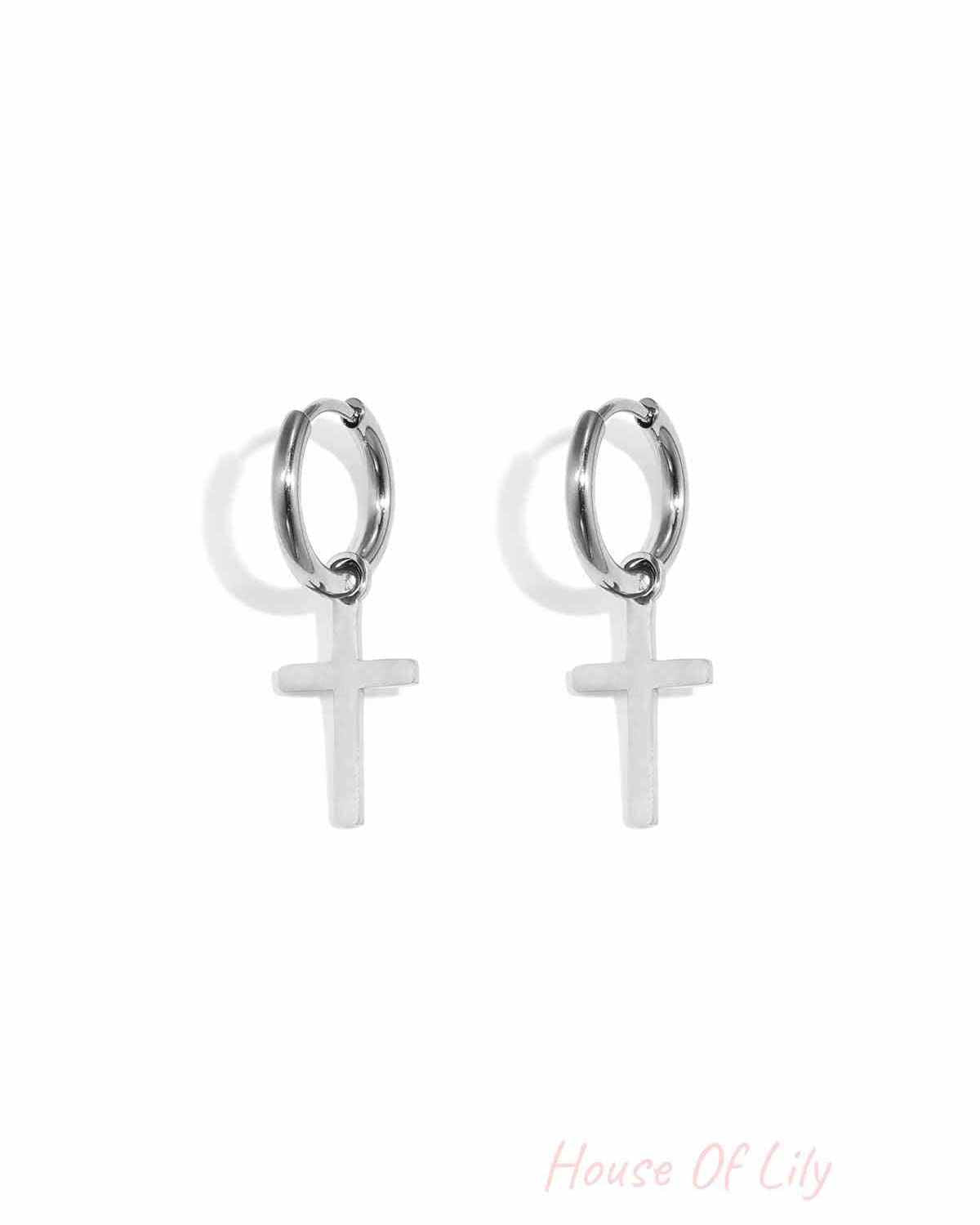 Stylish Cross Drop Earrings for Everyday Wear
