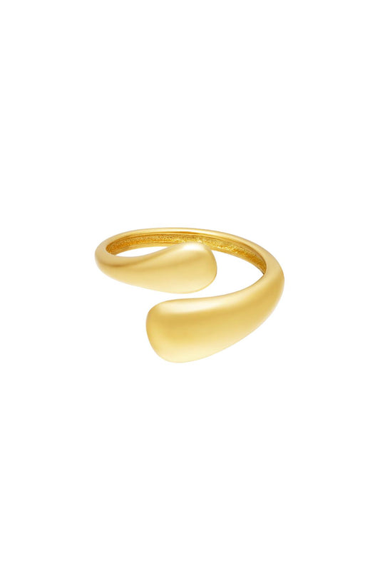 Bicolored stainless steel ring Ring Ring Gold Color One size