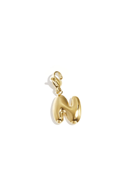 Single gold tone letter Q alphabet charm with lobster clasp