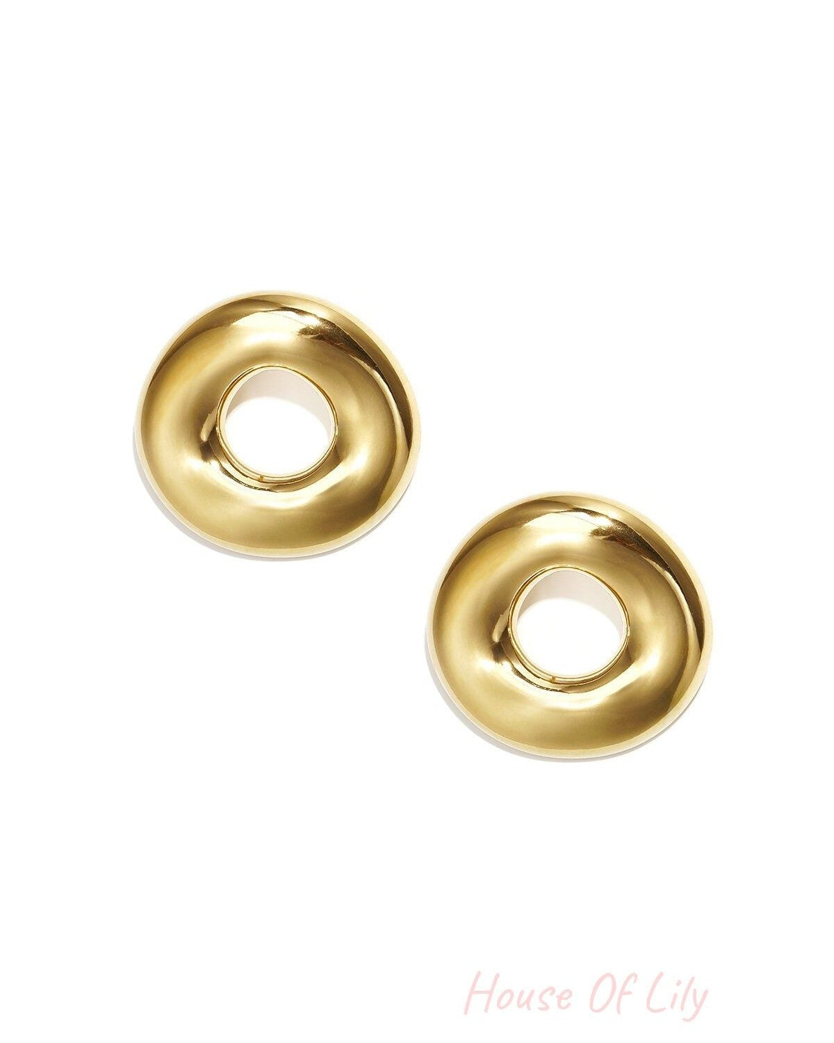 Statement earrings in a donut shape