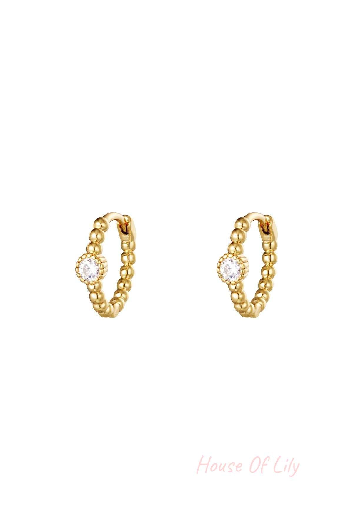 Copper earrings hoop White