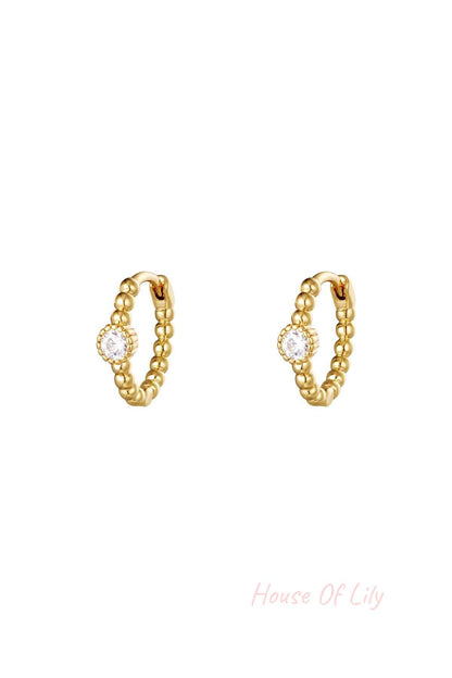 Copper earrings hoop White